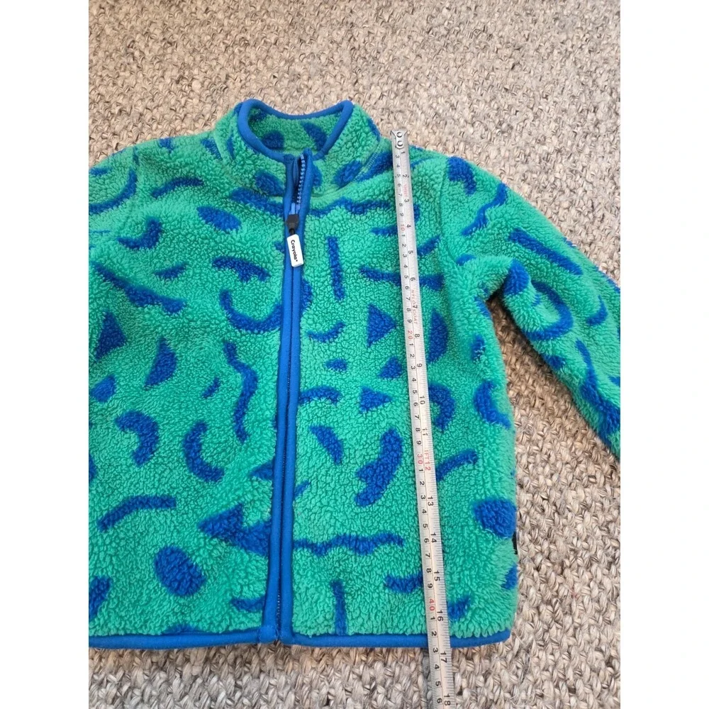 Crayola x Kohl's Full-Zip High Pile Fleece Jacket Green Blue Kids Boys 5T